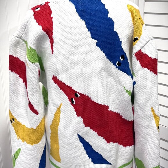 Multicolor Artsy Worm on a String Cardigan Sweater - Picture 5 of 8